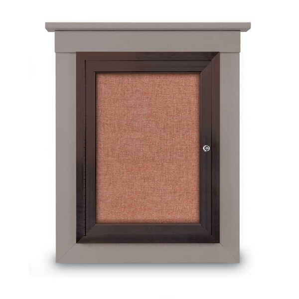 United Visual Products Sliding Glass Enclosed Letterboard, 60"x3 UV9006ACS-BRONZE-BURGUNVL - main